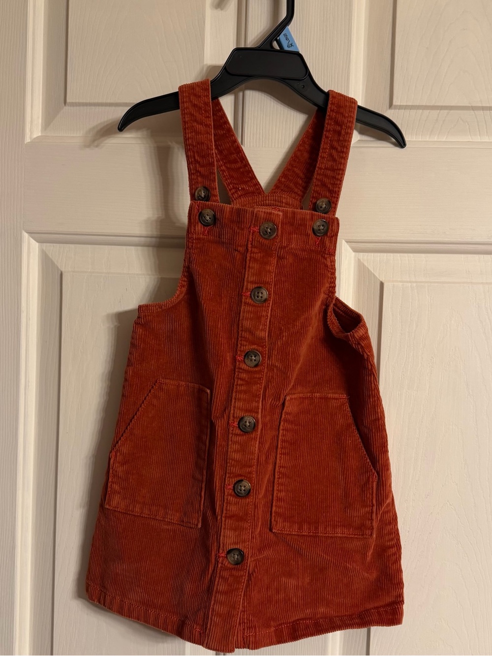 Wonder Nation Rust Corduroy Button-Front Pinafore Dress 4T